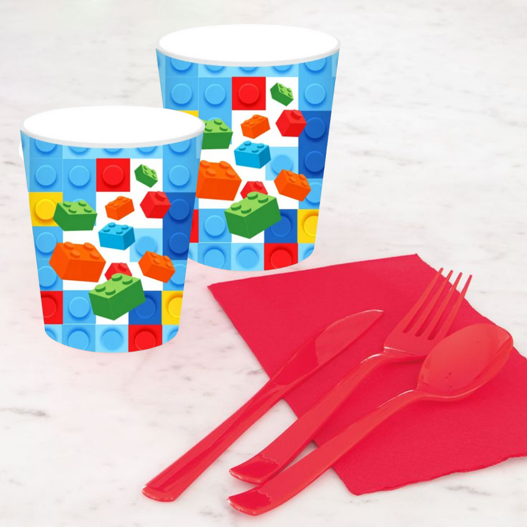 LEGO Theme Paper Cups-Pack of 8 9oz