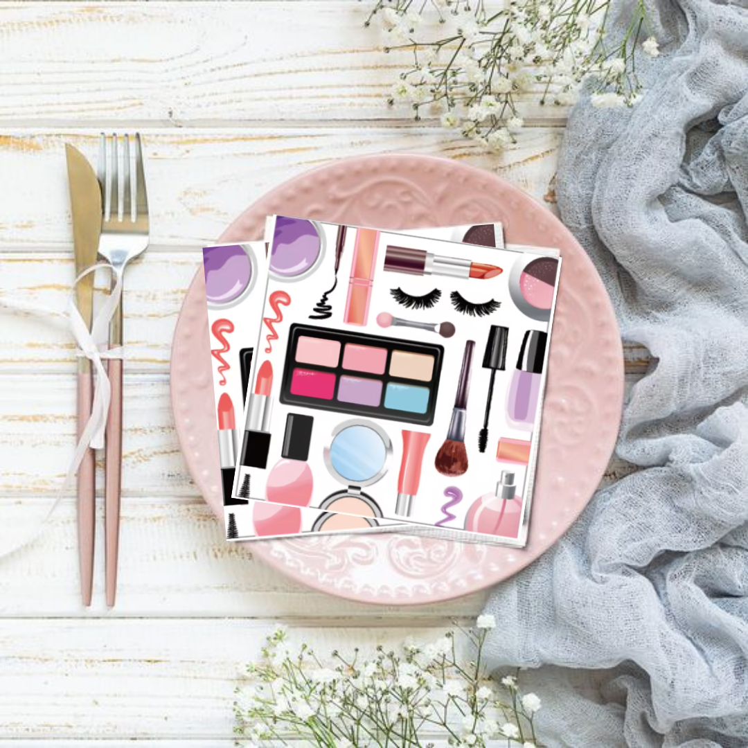 Glitz and Glam Makeup Spa Party Paper Napkin Pack of 20
