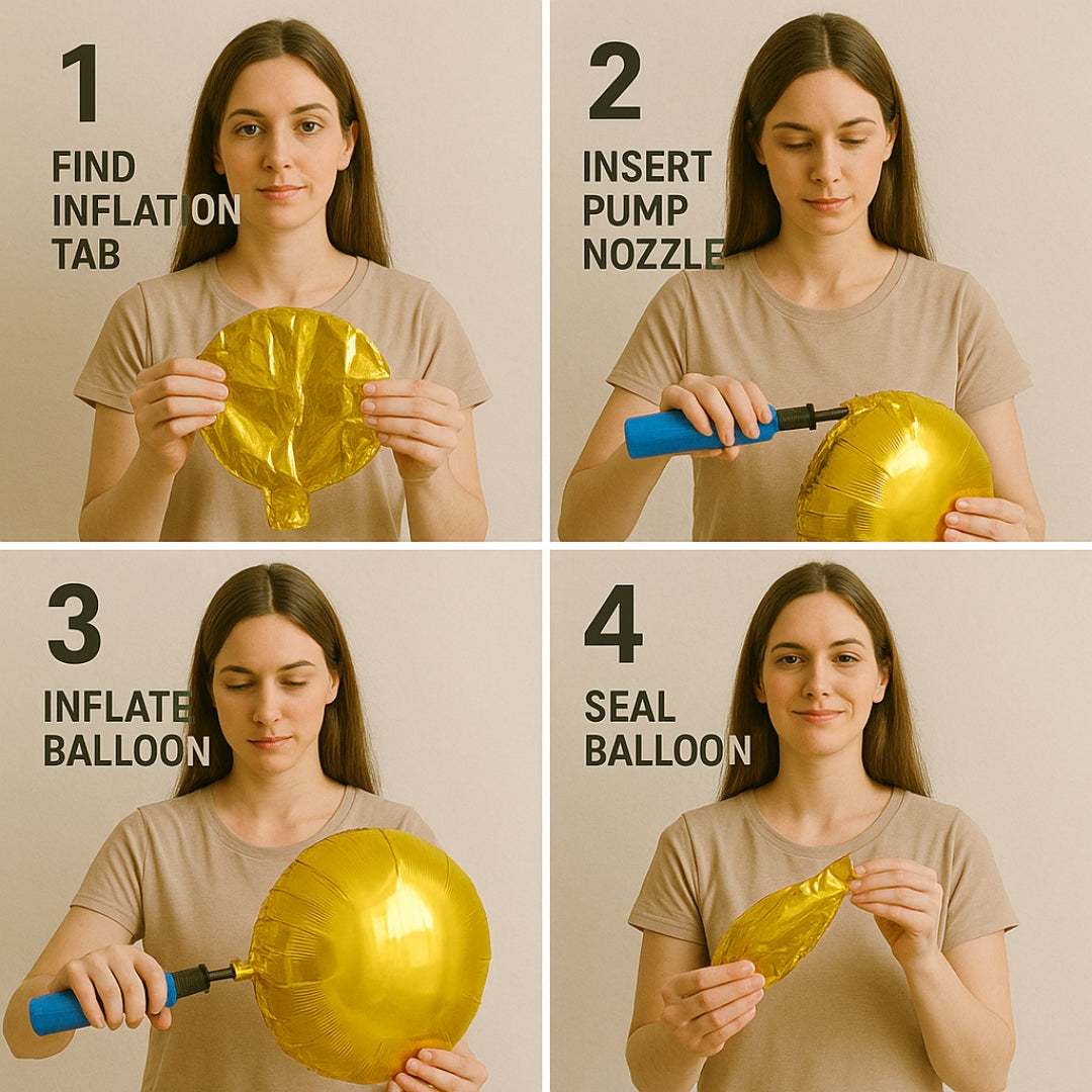 FIT Golden Foil Balloon Set - Helium or Air Filled - 40 inches - 3PC