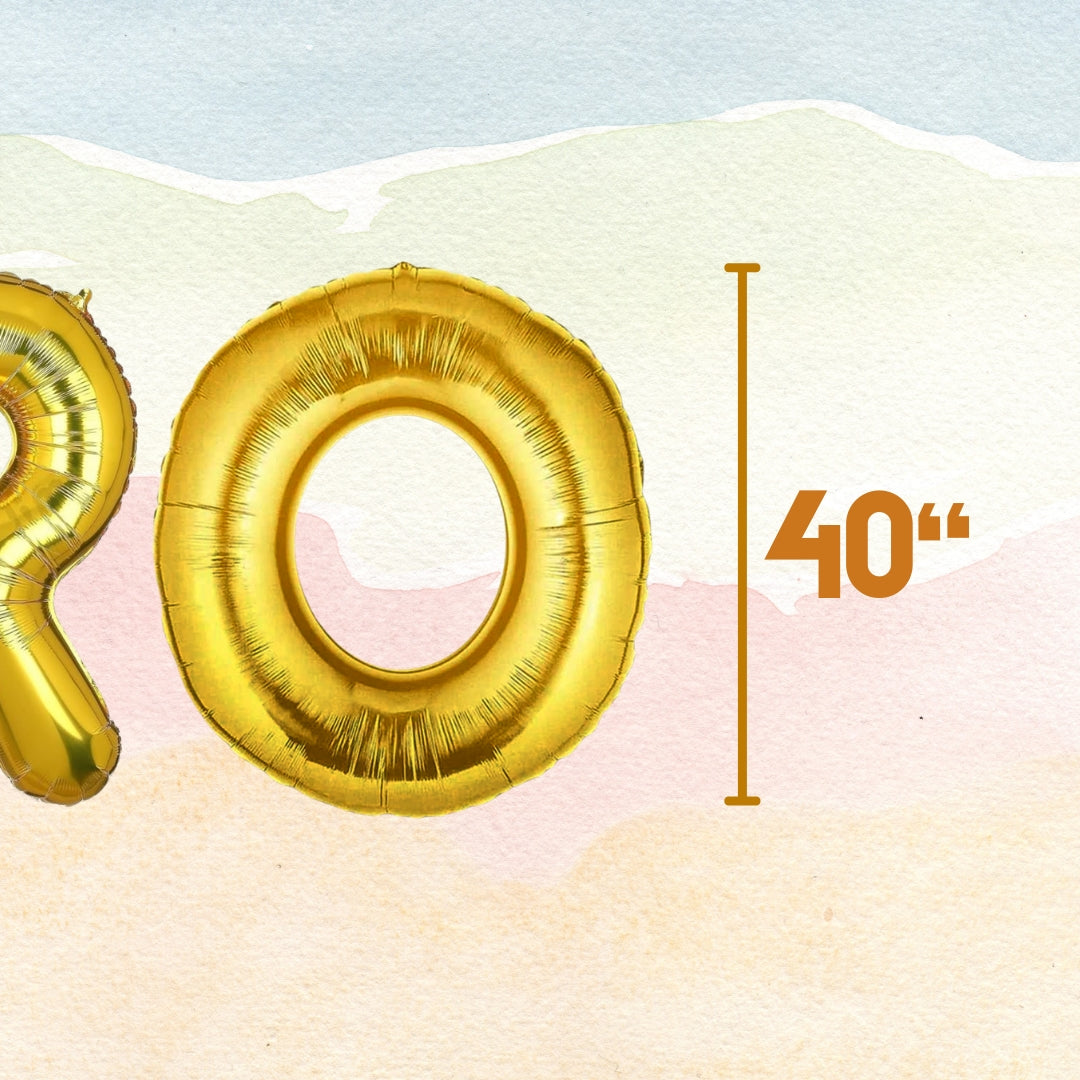 PRO Golden Foil Balloon Set - Helium or Air Filled - 40 inches - 3PC