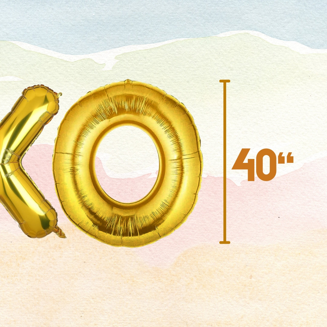 XOXO Golden Foil Balloon Set - Helium or Air Filled - 40 inches - 4PC
