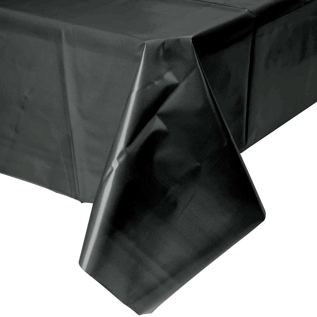 Black Vinyl Table Cover for Party Decor - 54X108 - 1PC