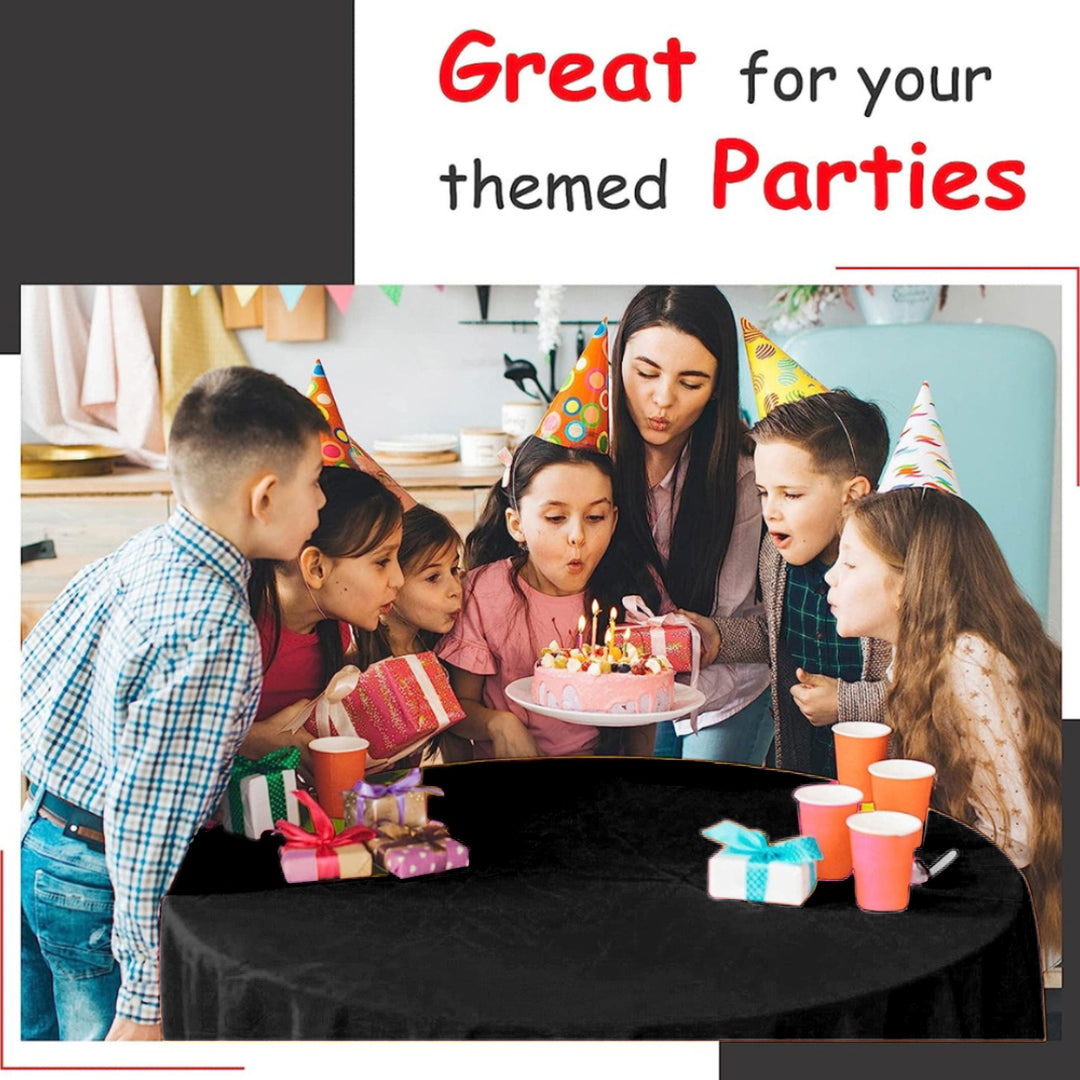 Black Vinyl Table Cover for Party Decor - 54X108 - 1PC
