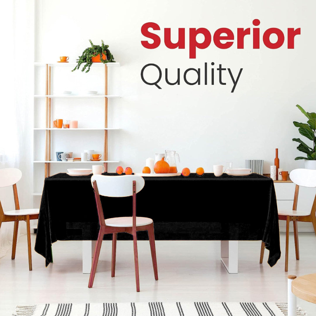 Black Vinyl Table Cover for Party Decor - 54X108 - 1PC