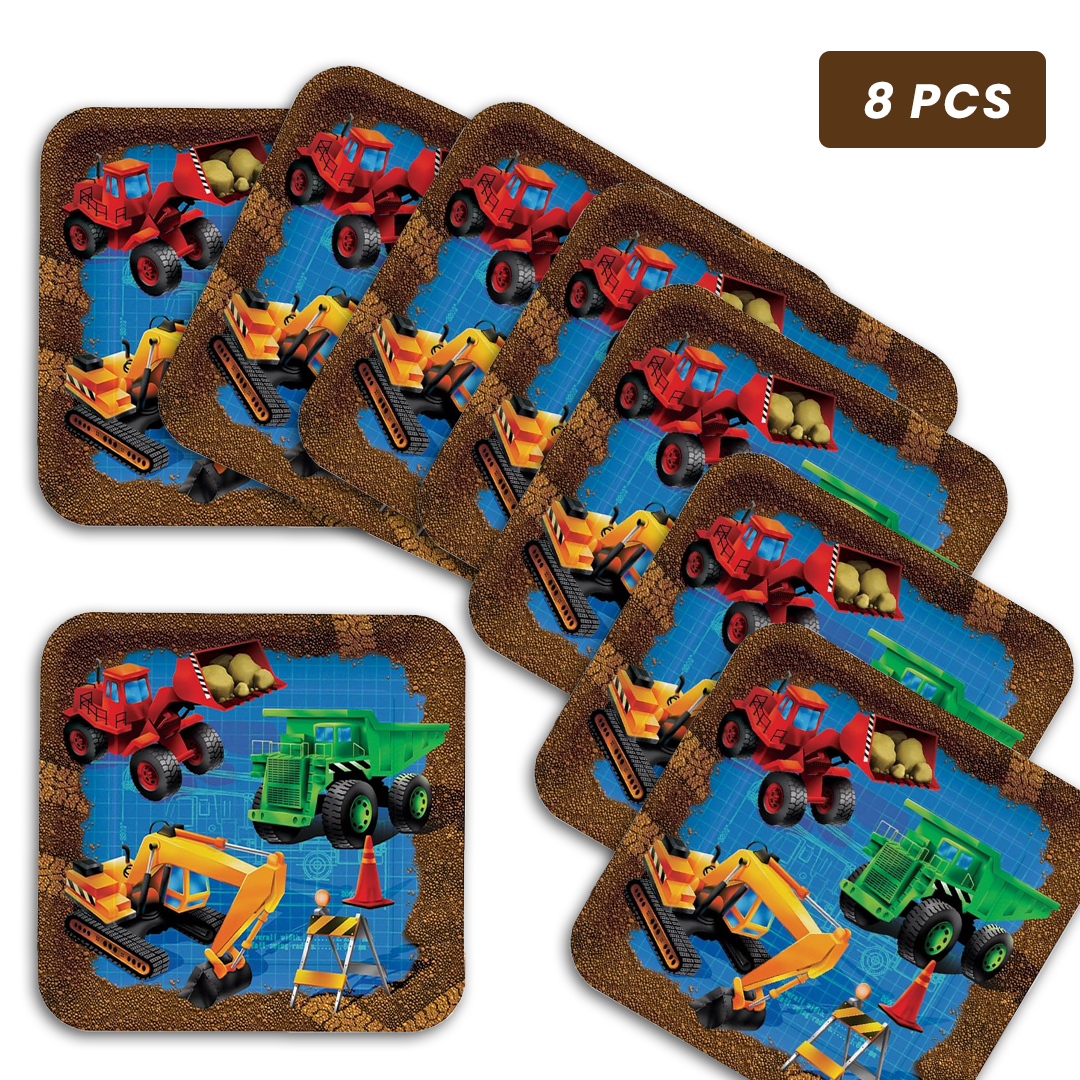 Underconstruction Theme Party Paper Plates - 9 inches - 8PC