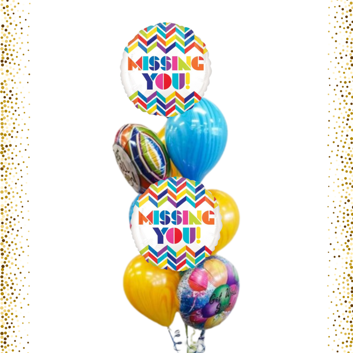 Missing You Chevron Print Balloon - Helium Quality - 18 inches - 40PC