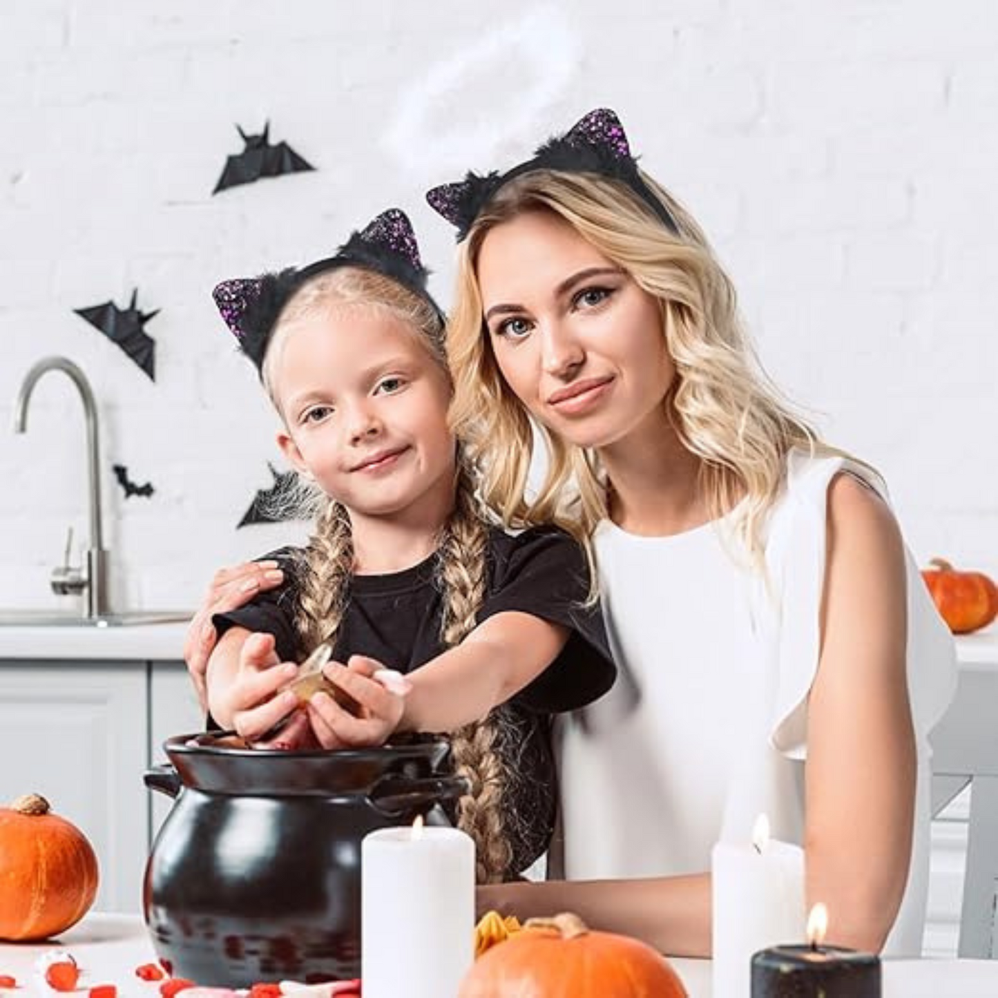 "Naughty Cat Ears Glittery Purple Headband for Girls - 1PC "