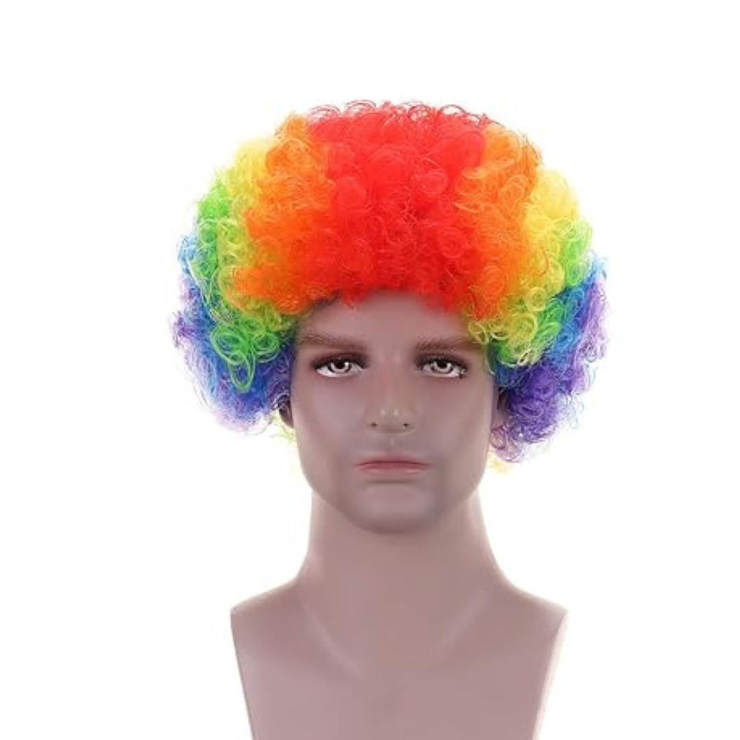 Multi Color Afro Wigs - Premium Curly Afro wigs Clown Joker Malinga Unisex Funky Hair Wig
