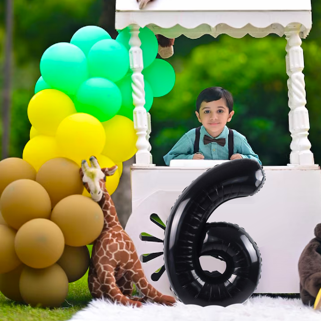 Number 6 Black Foil Balloon - Helium Quality - 26 inches - 1PC