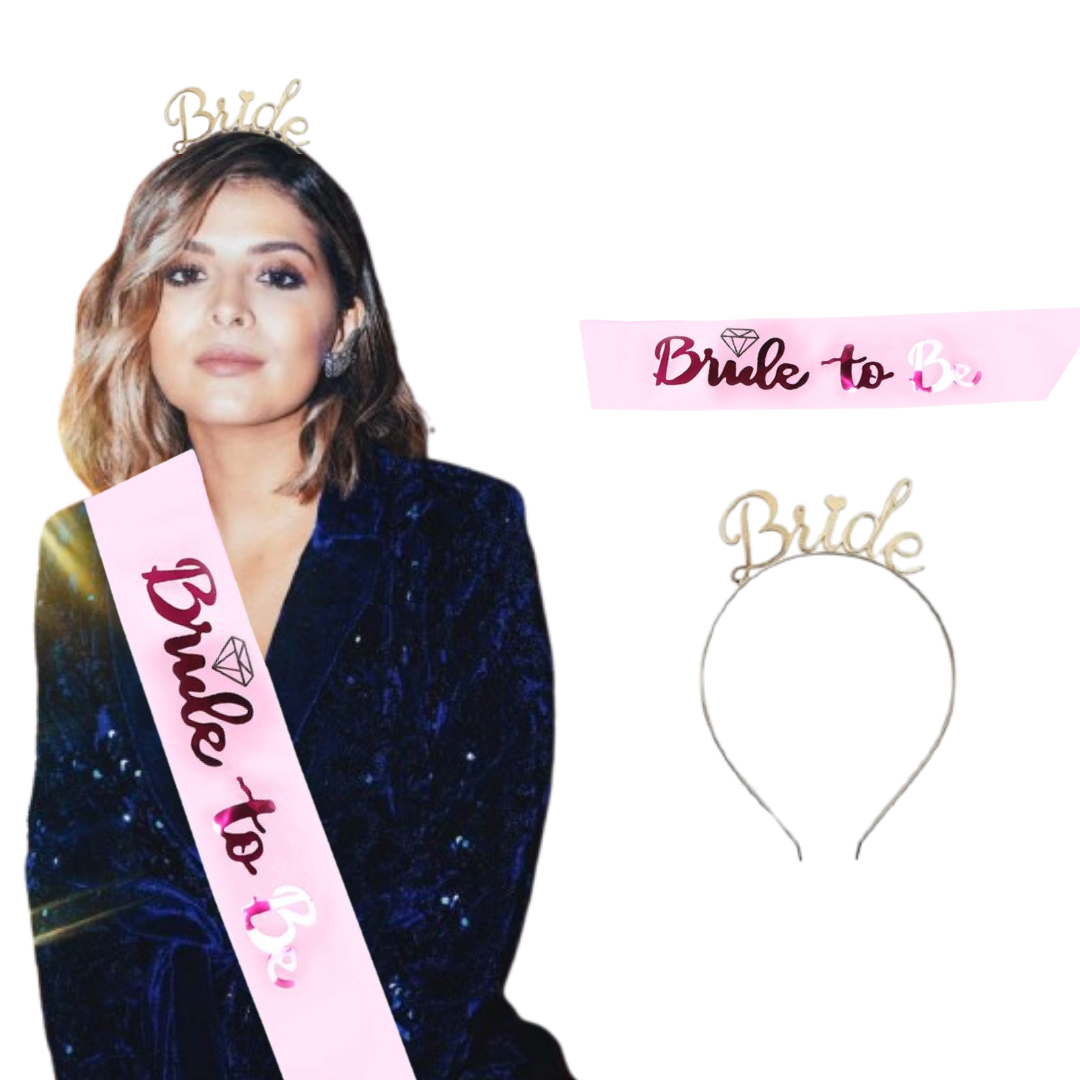 Bride to Be Sash & Headband Tiara Set