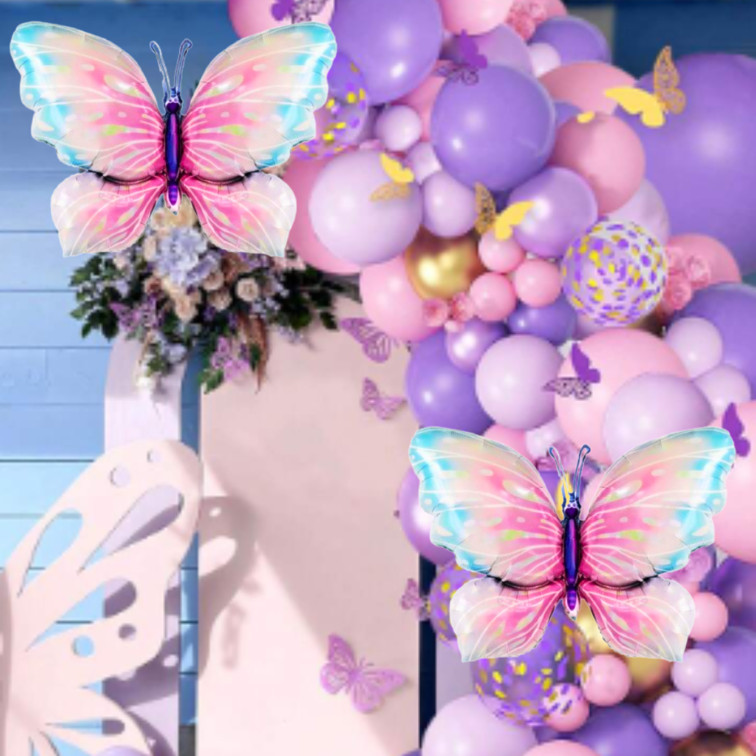 Butterfly Balloons Set Pink & Pruple - 100PC