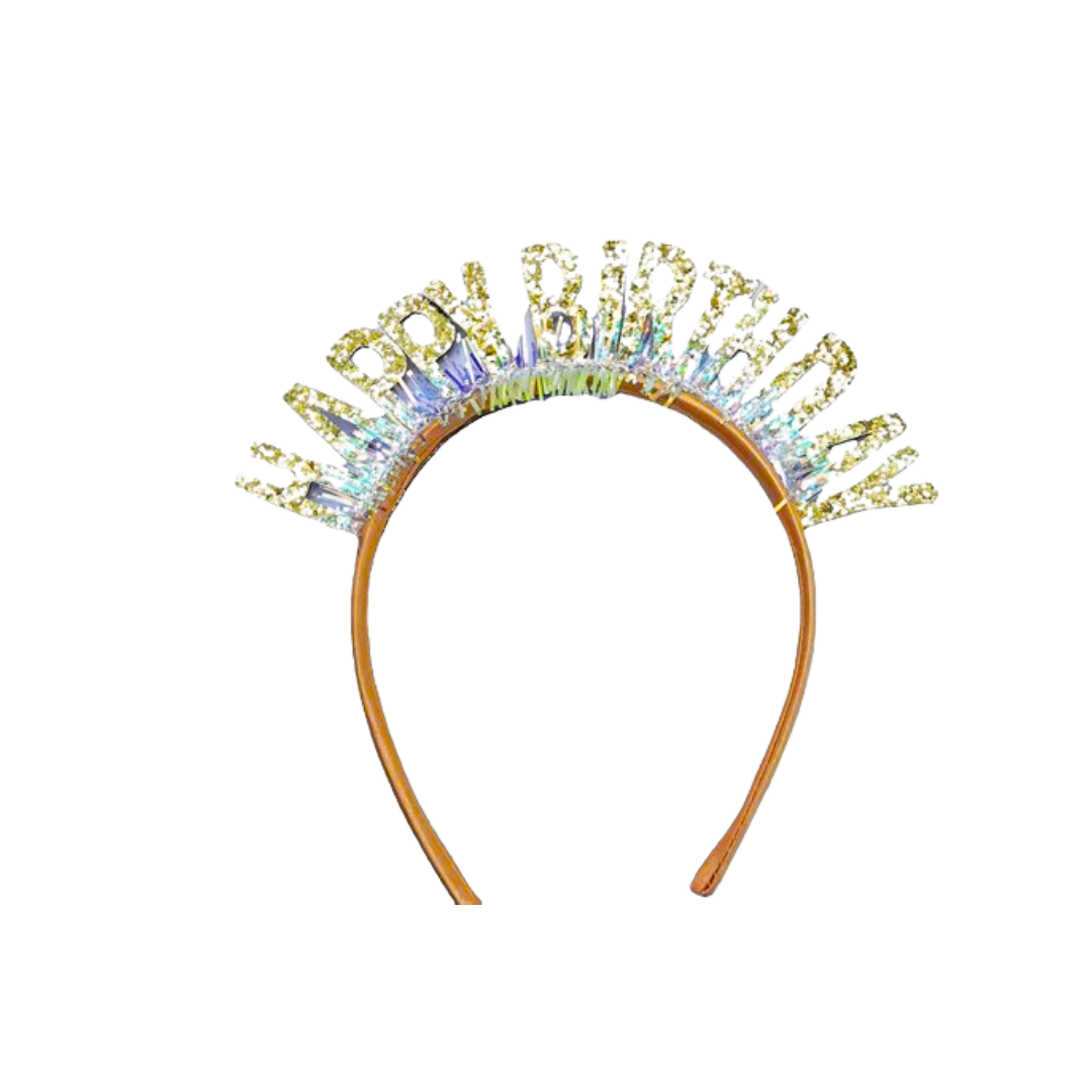 Birthday Girl Sash And Crown Headband - Pack of 2 Pcs