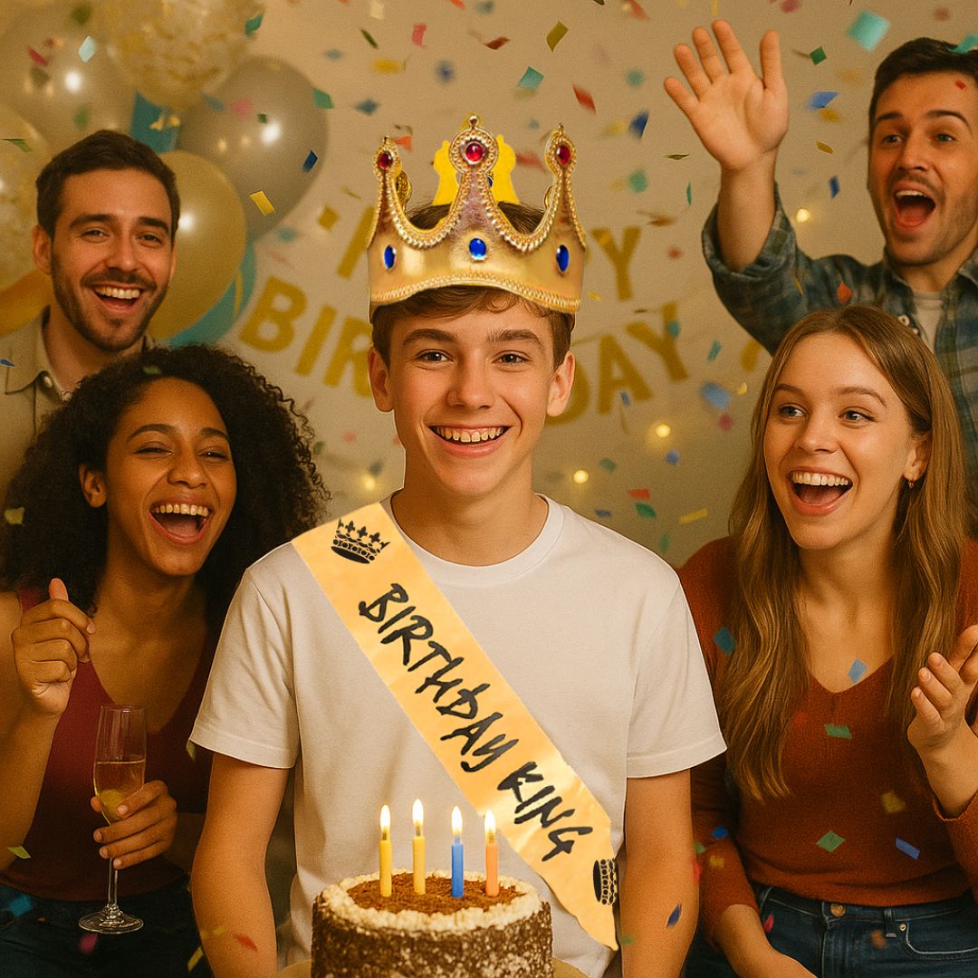 Happy Birthday Sash & Crown Combo - 1PC