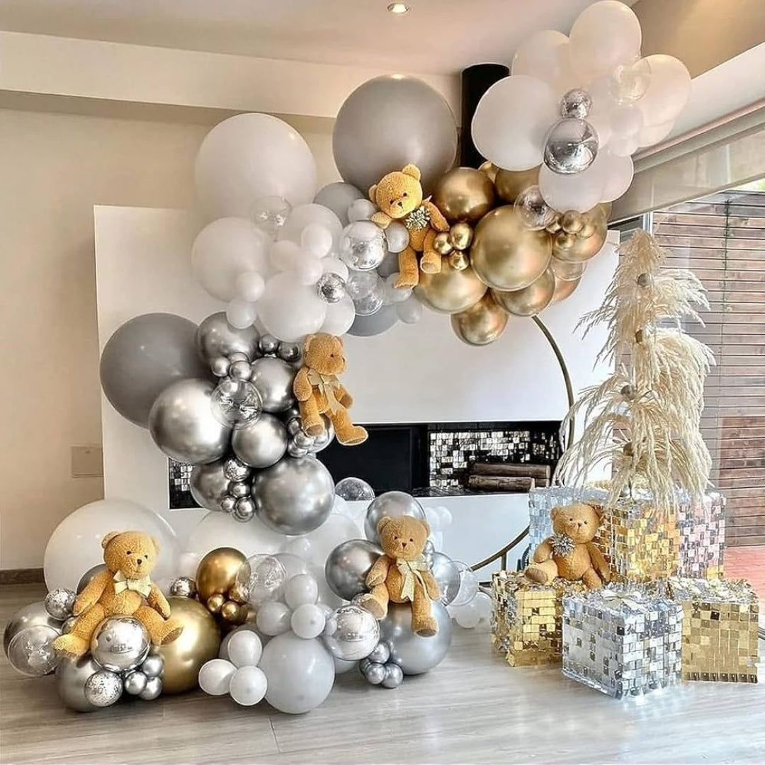 Silver Bladder Balloon - Helium Or Air Filled - 36 inches - 1PC