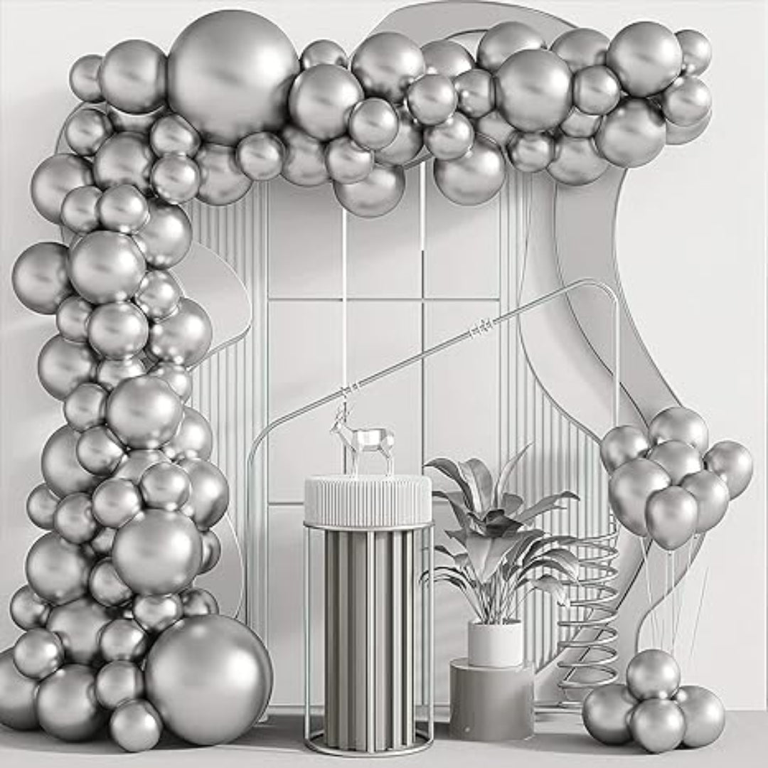 Silver Bladder Balloon - Helium Or Air Filled - 36 inches - 1PC