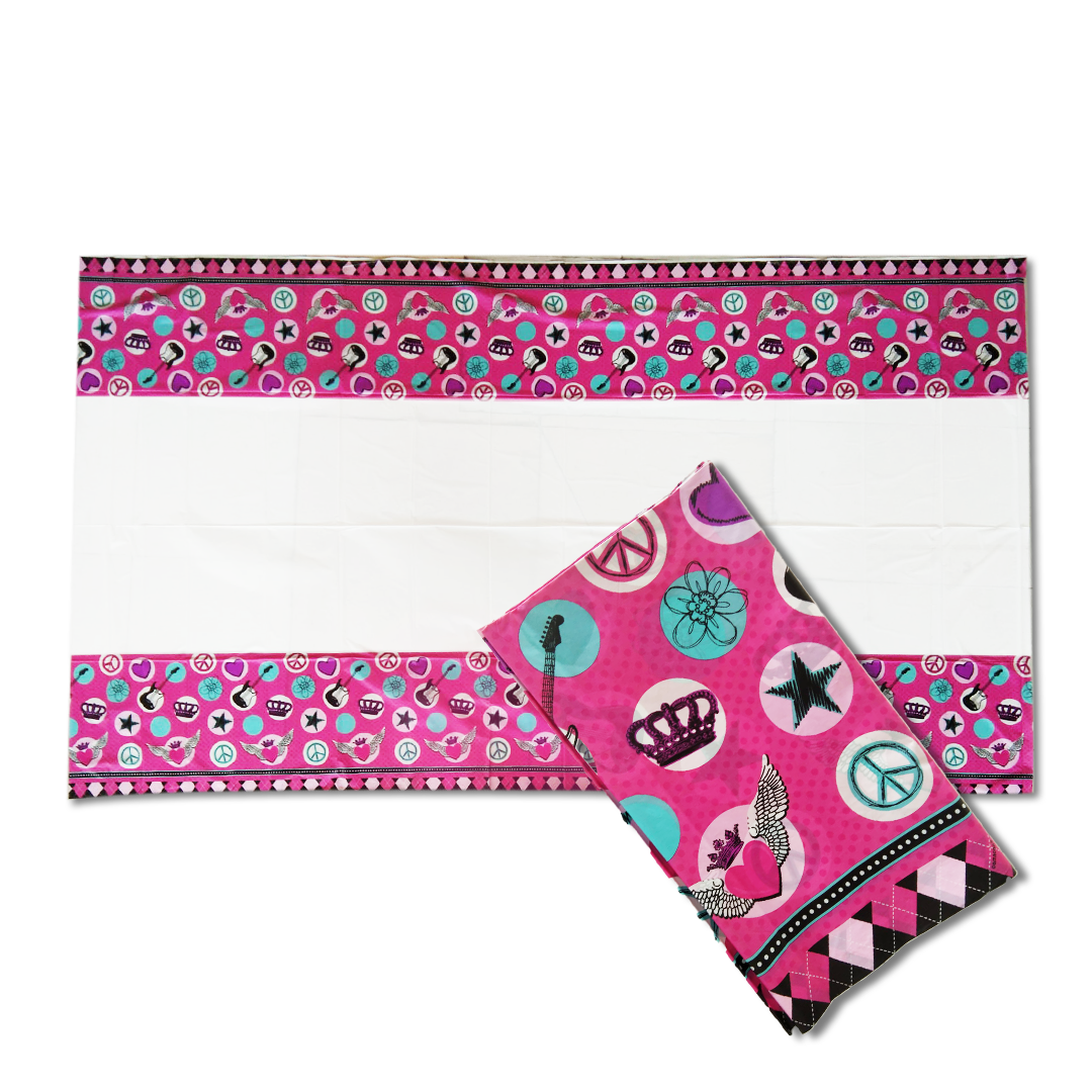 Rock Princess Theme Table Cover for Party Tableware Decor - 54 inches X108 inches - 1PC