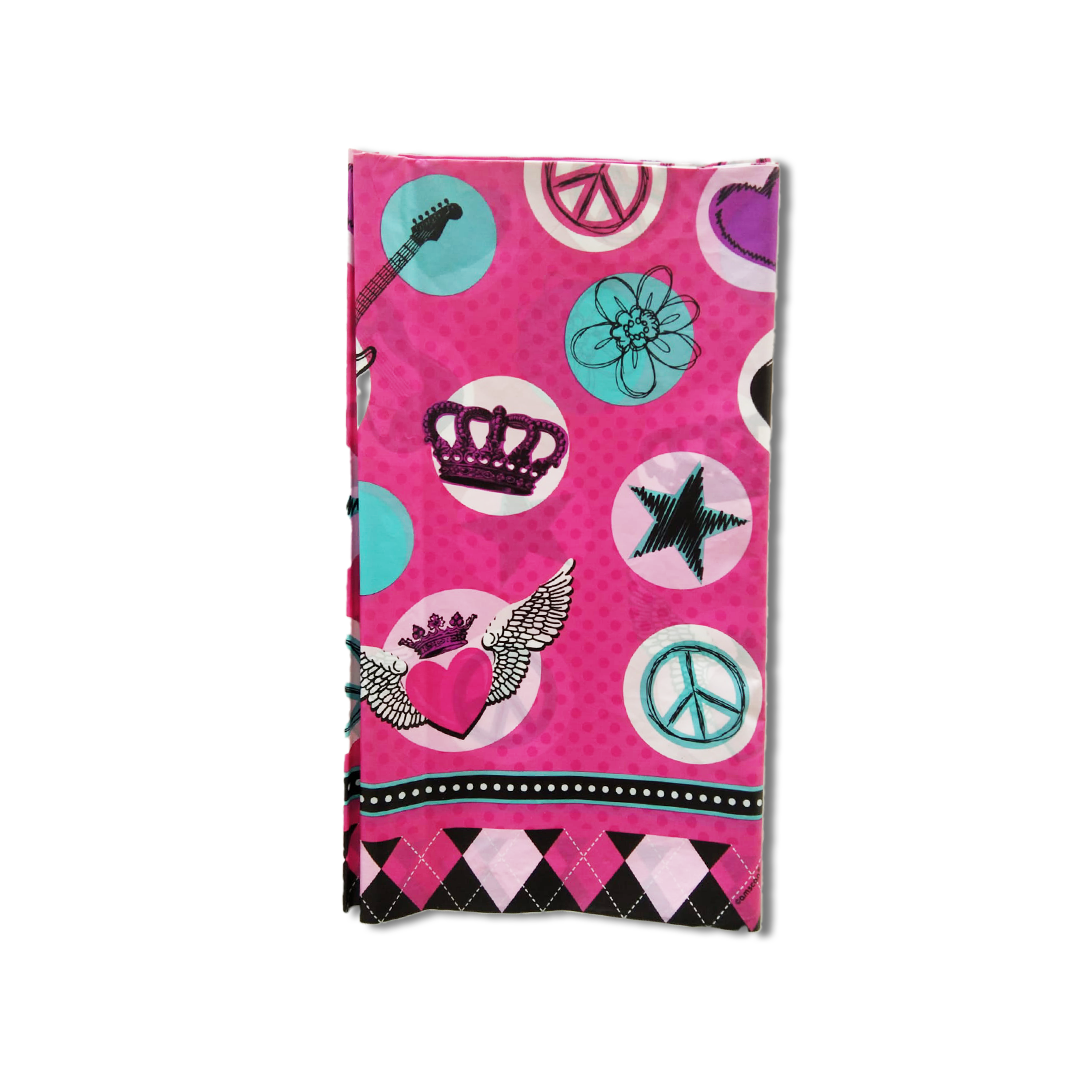 Rock Princess Theme Table Cover for Party Tableware Decor - 54 inches X108 inches - 1PC