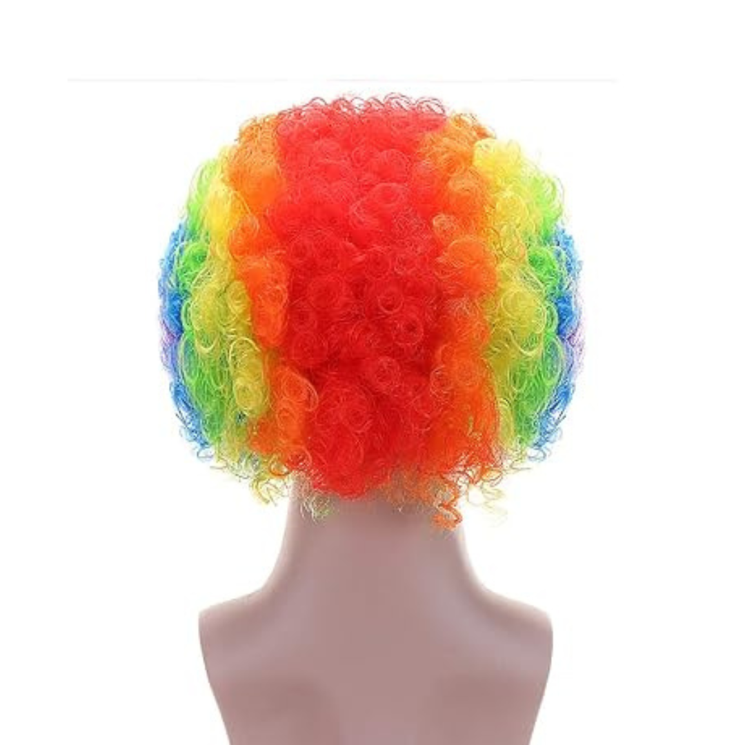 Multi Color Afro Wigs - Premium Curly Afro wigs Clown Joker Malinga Unisex Funky Hair Wig
