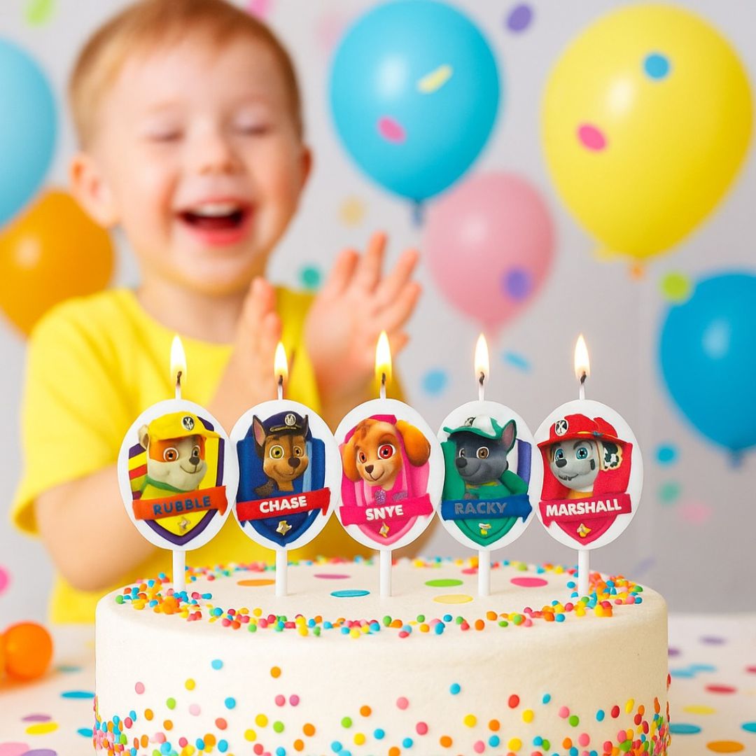 Paw Patrol Theme Birthday Candle - 5PC