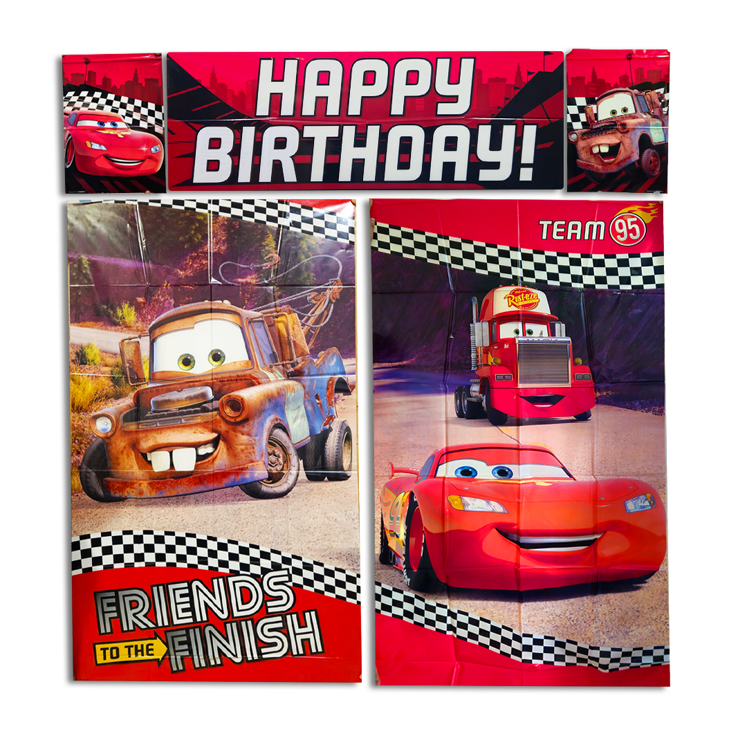 Cars Theme Scene Setter - 6ft x 5ft - 5PC Set