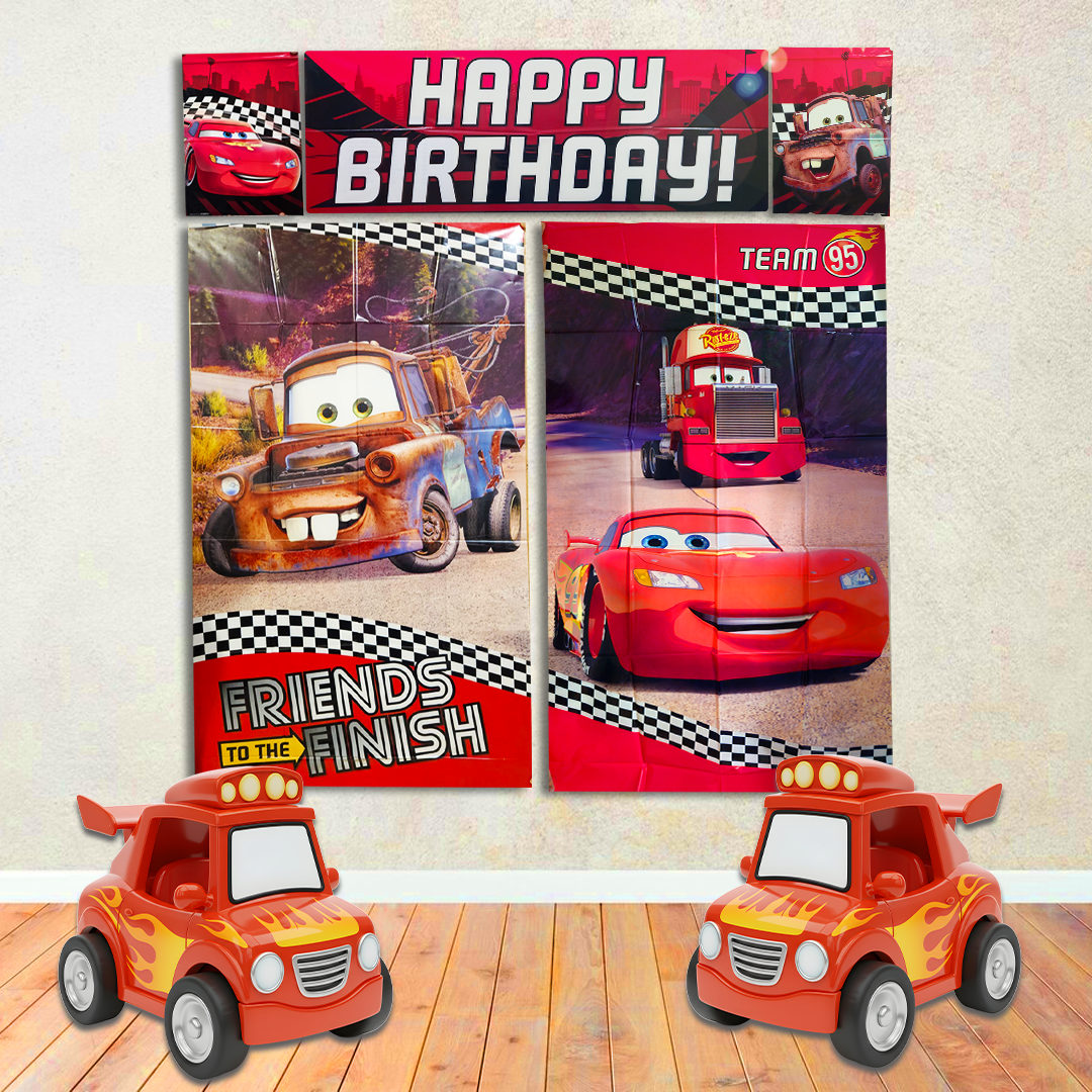 Cars Theme Scene Setter - 6ft x 5ft - 5PC Set
