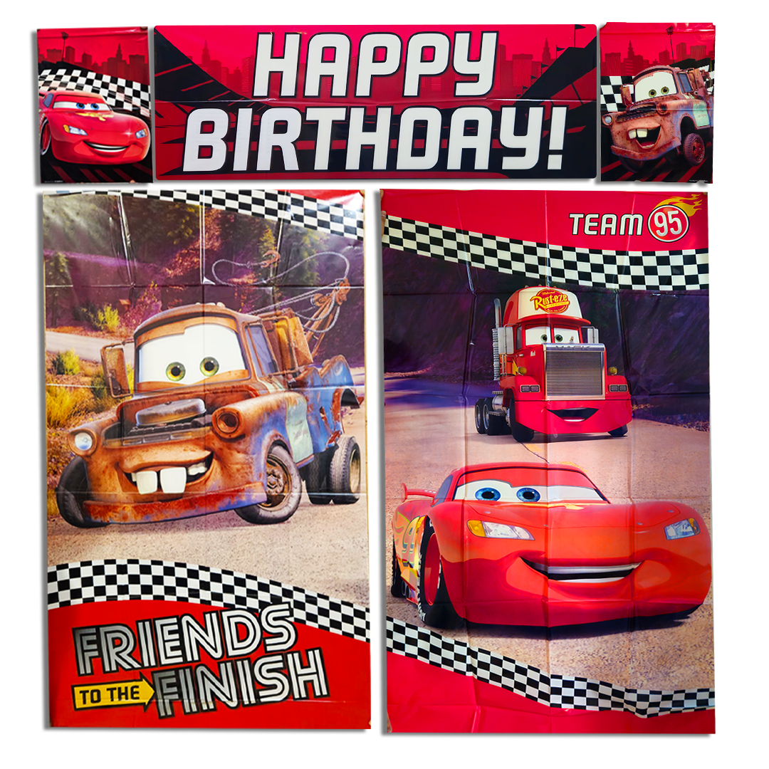 Cars Theme Scene Setter - 6ft x 5ft - 5PC Set