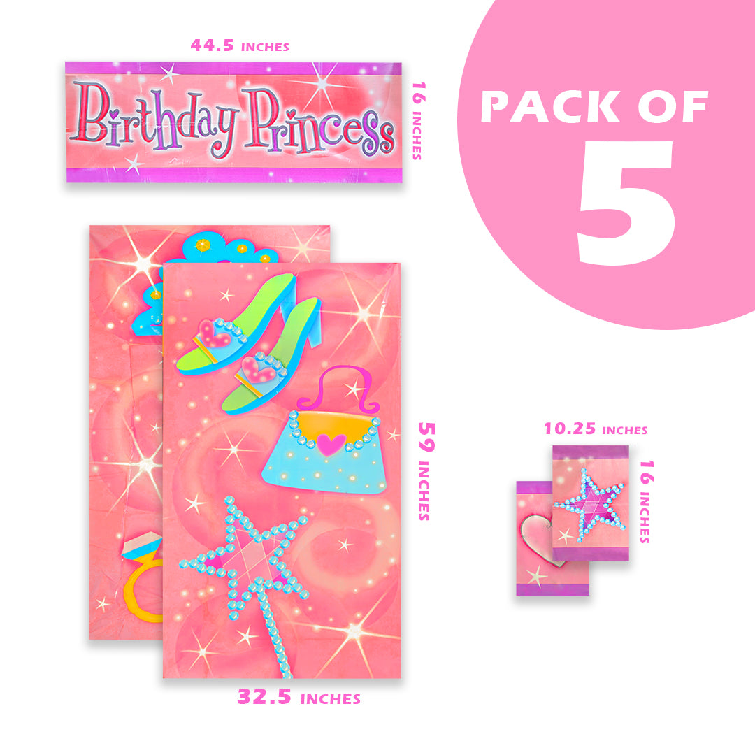 Happy Birthday Princess Scene Setter Set for Wall Decor - 5 PC