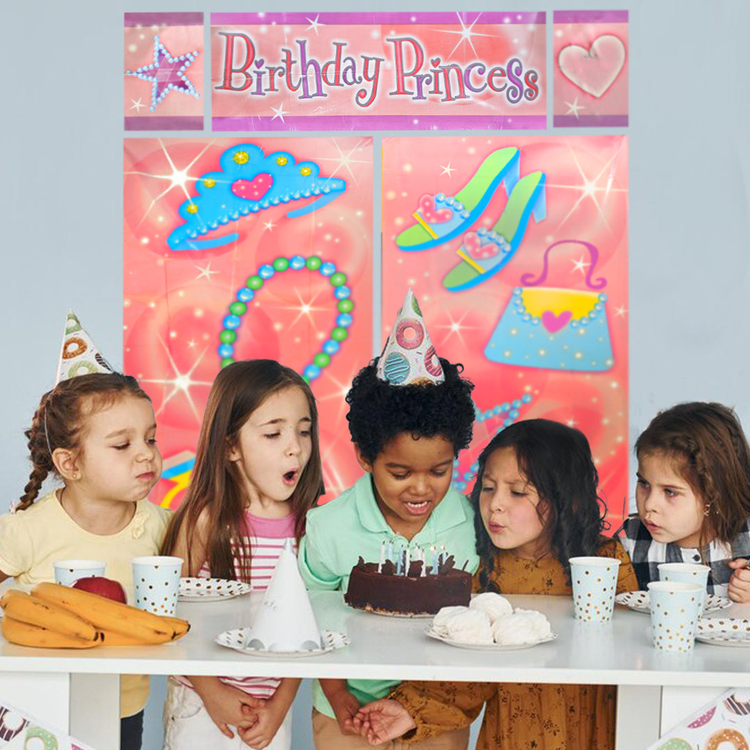 Happy Birthday Princess Scene Setter Set for Wall Decor - 5 PC