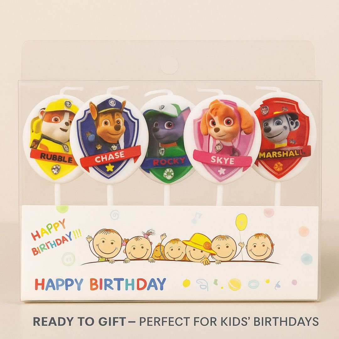 Paw Patrol Theme Birthday Candle - 5PC