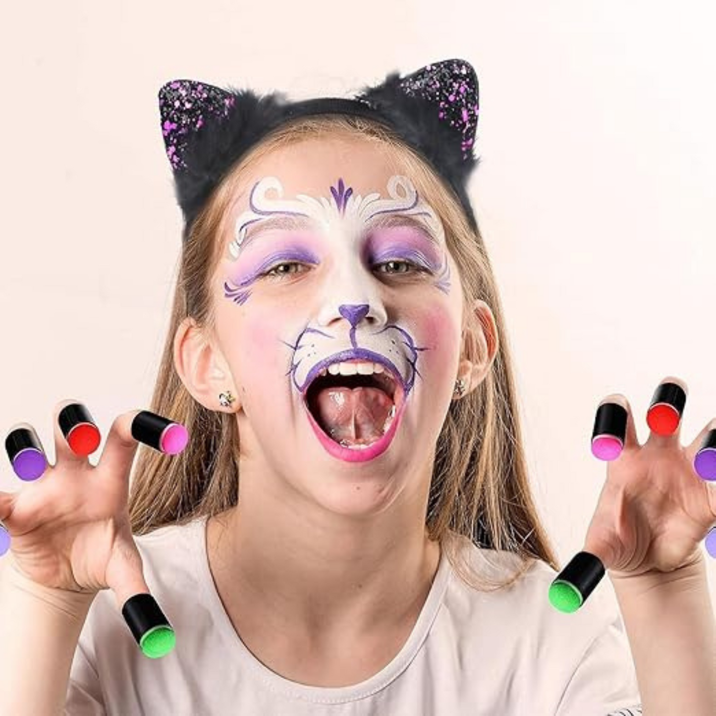 "Naughty Cat Ears Glittery Purple Headband for Girls - 1PC "