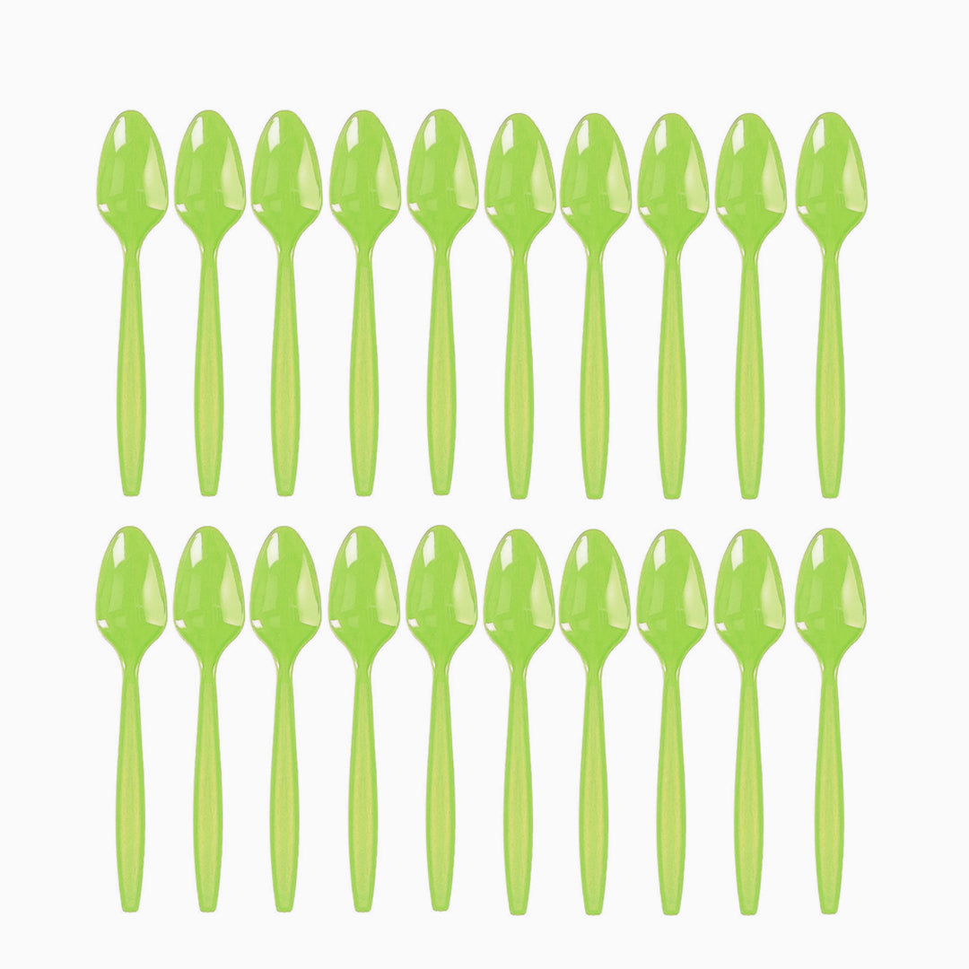 Premium Plastic Lime Green Spoons-20 PC