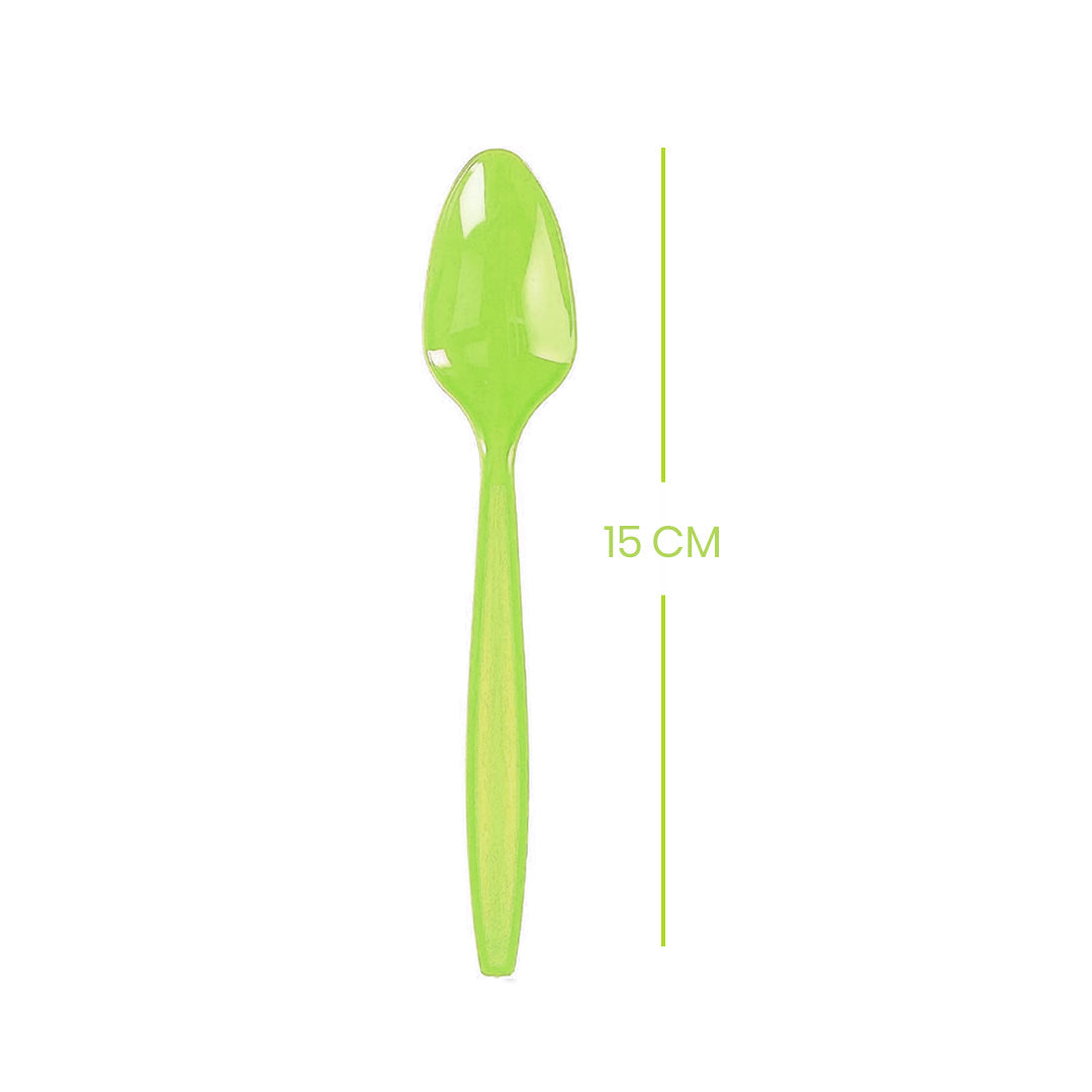 Premium Plastic Lime Green Spoons-20 PC