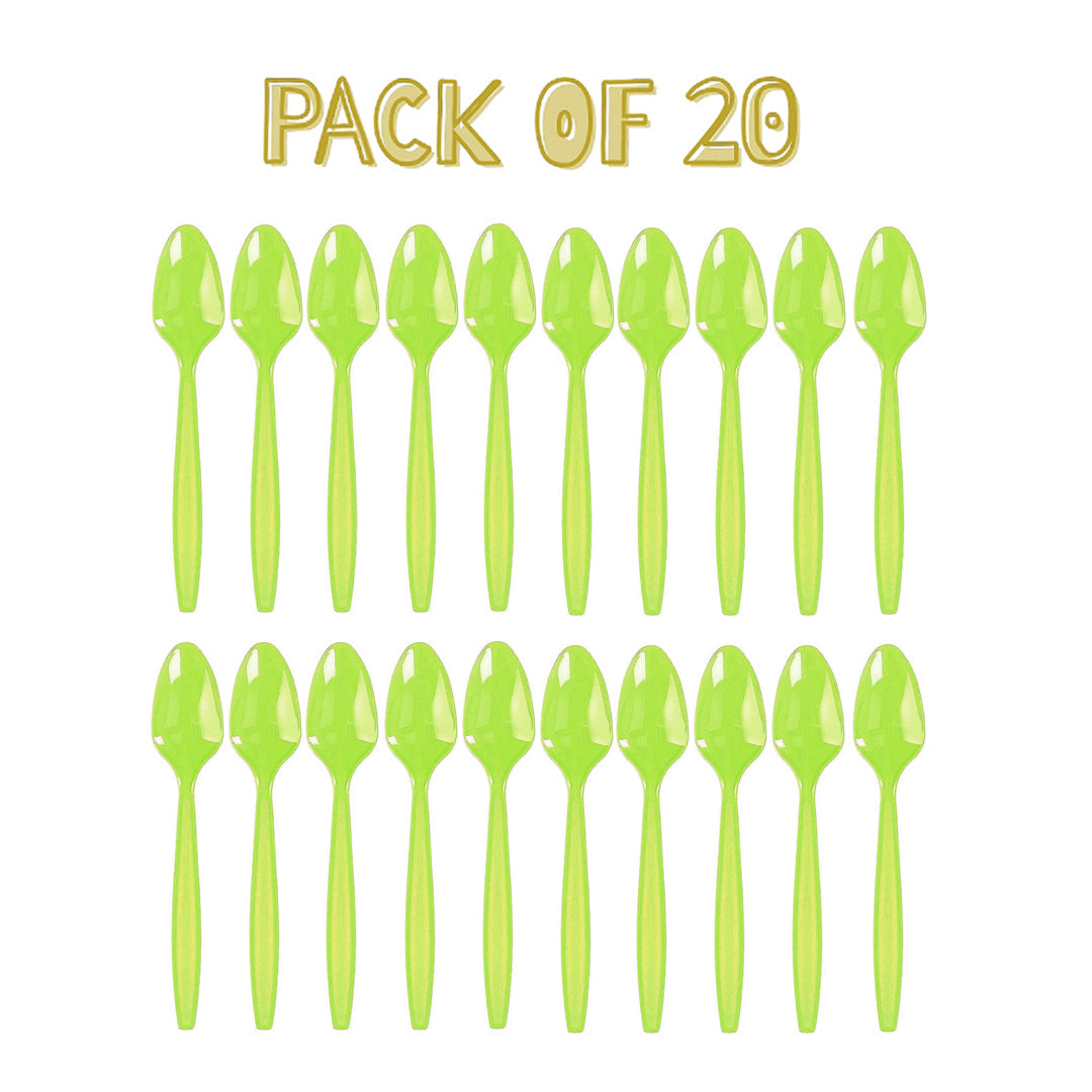Lime Green Reusable Spoon Set - 20PC