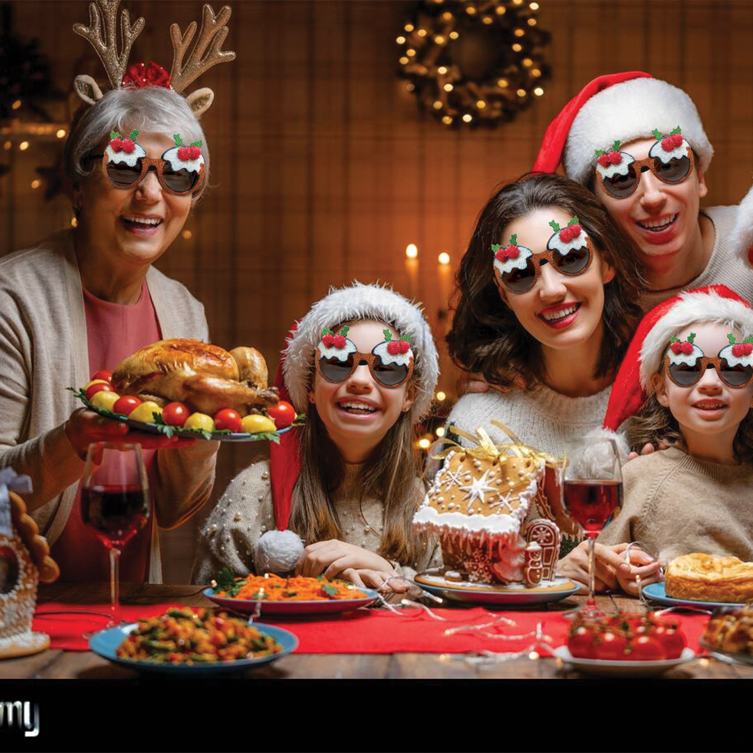 Christmas White & Brown Sunglass - 1PC