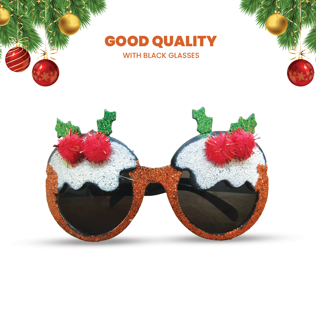 Christmas White & Brown Sunglass - 1PC