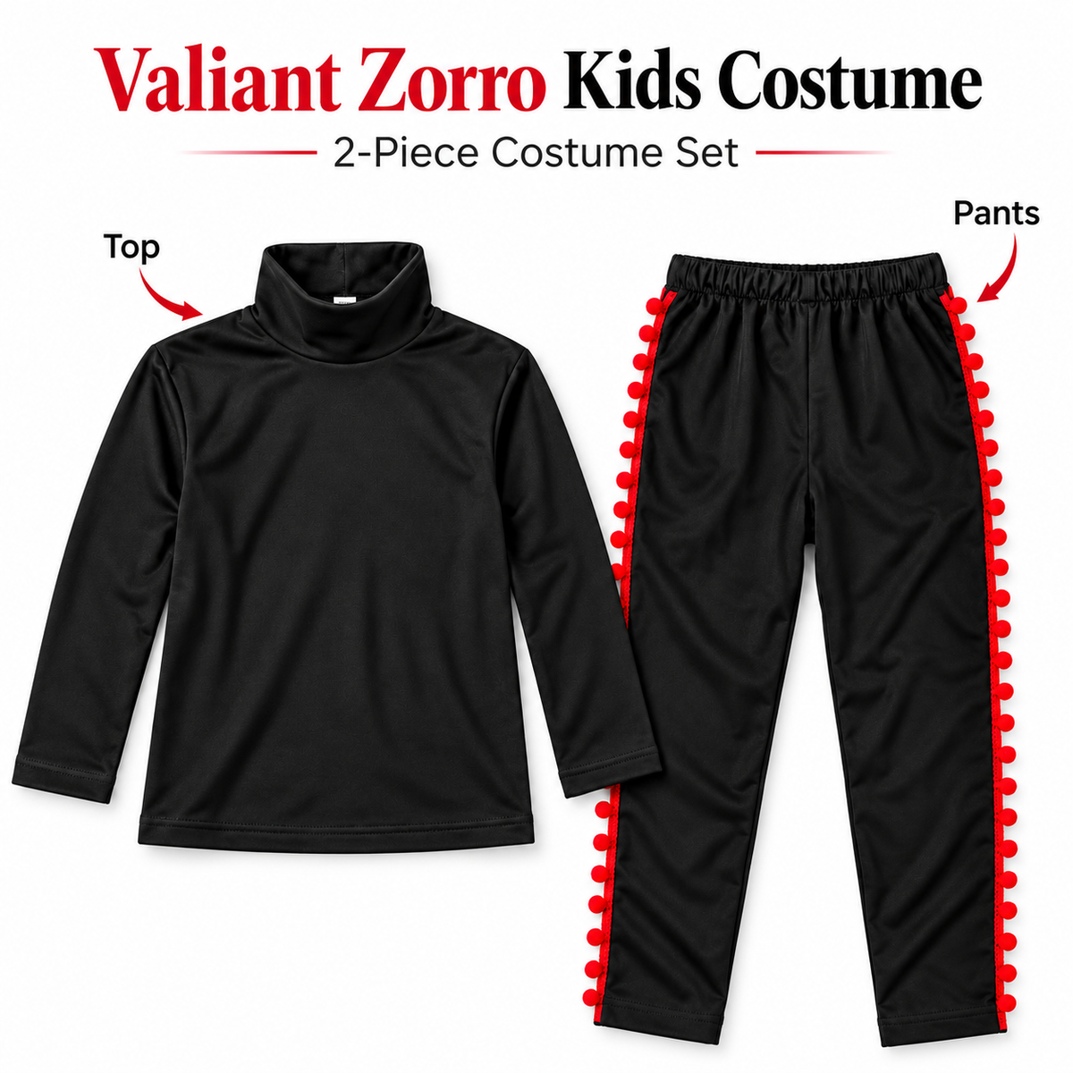 Valiant Masked Swordsman Costume for Boys - Size M | Classic Hero Fancy Dress for Kids Age 4 to 6 Years