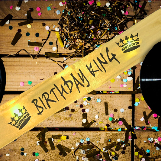 Happy Birthday King Light Up Sash - 1PC