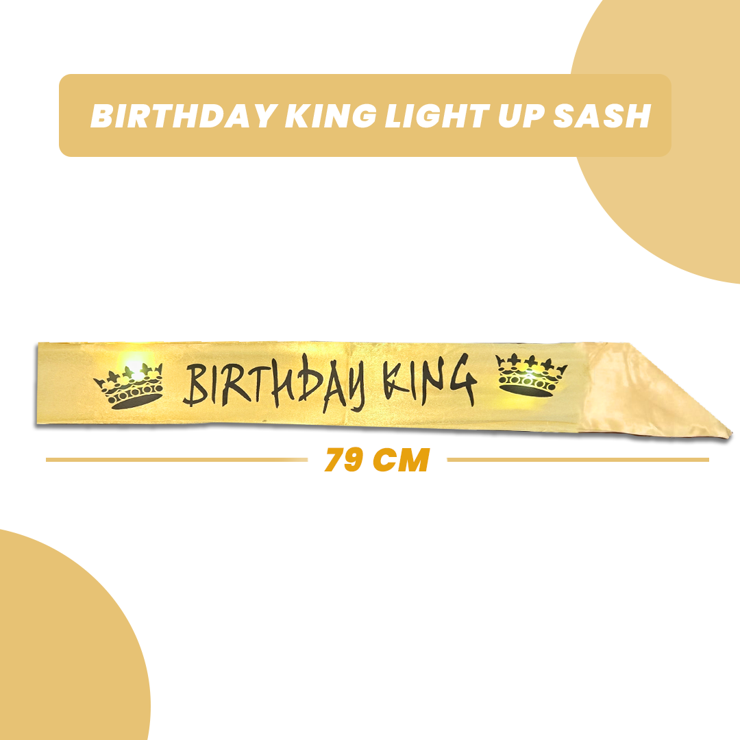 Birthday King Light Up Sash