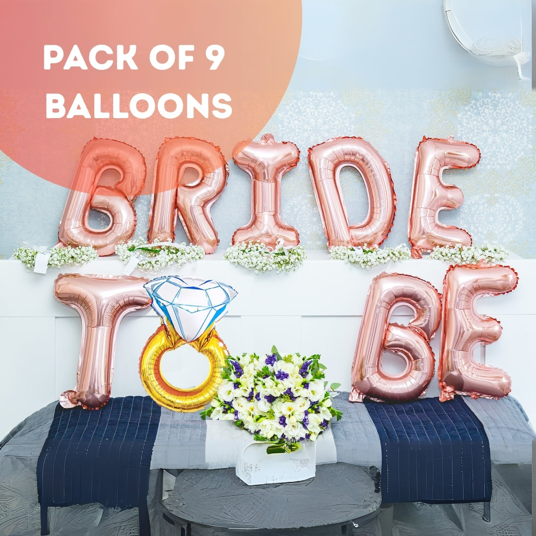 Bride To Be Rose Gold Banner Balloon Set