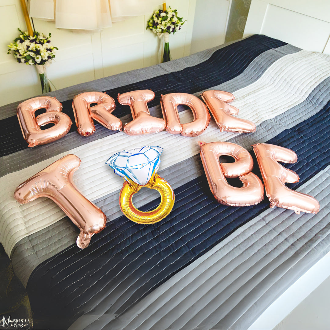 Bride To Be Rose Gold Banner Balloon Set