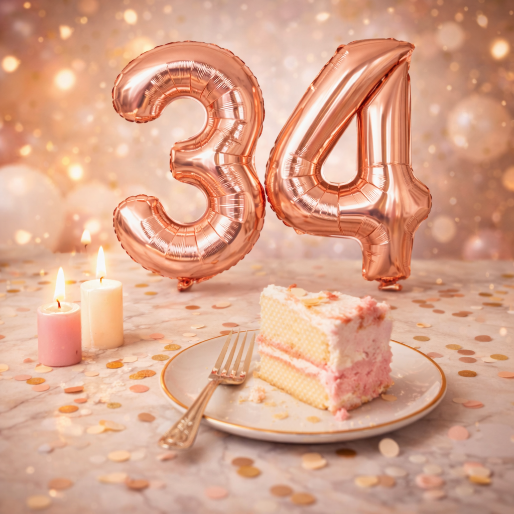 40 Numerical 3 Rose Gold Balloon - Wanna Party - in use