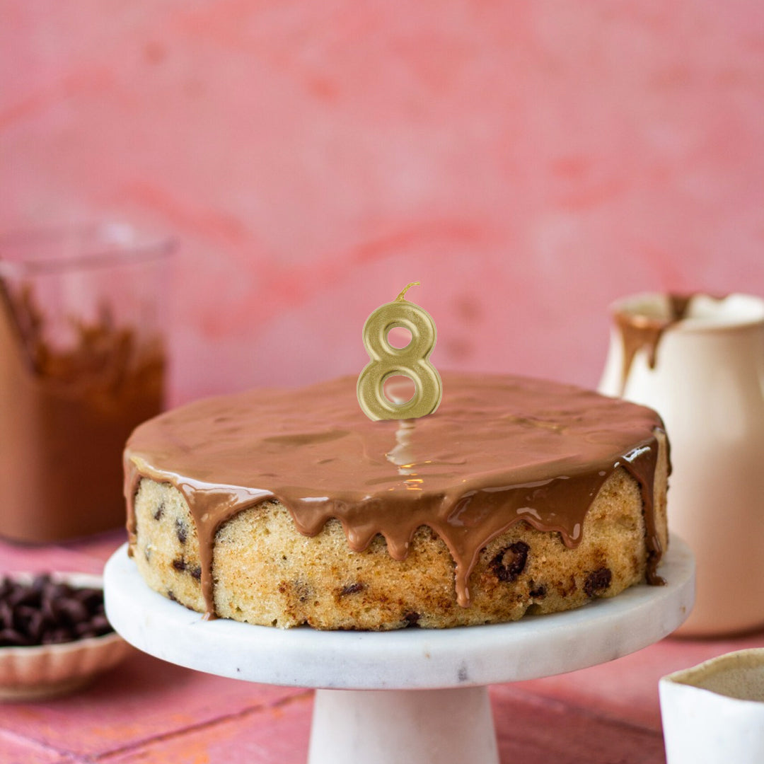 Golden Number 8 Candle - 1PC