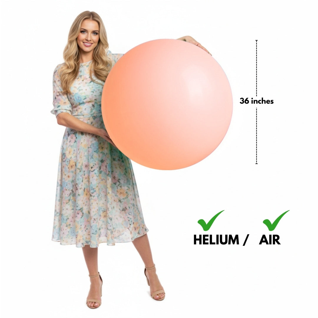 Macaron Peach bladder Latex/ Rubber Balloon - Helium Quality - 36 inches - 1PC