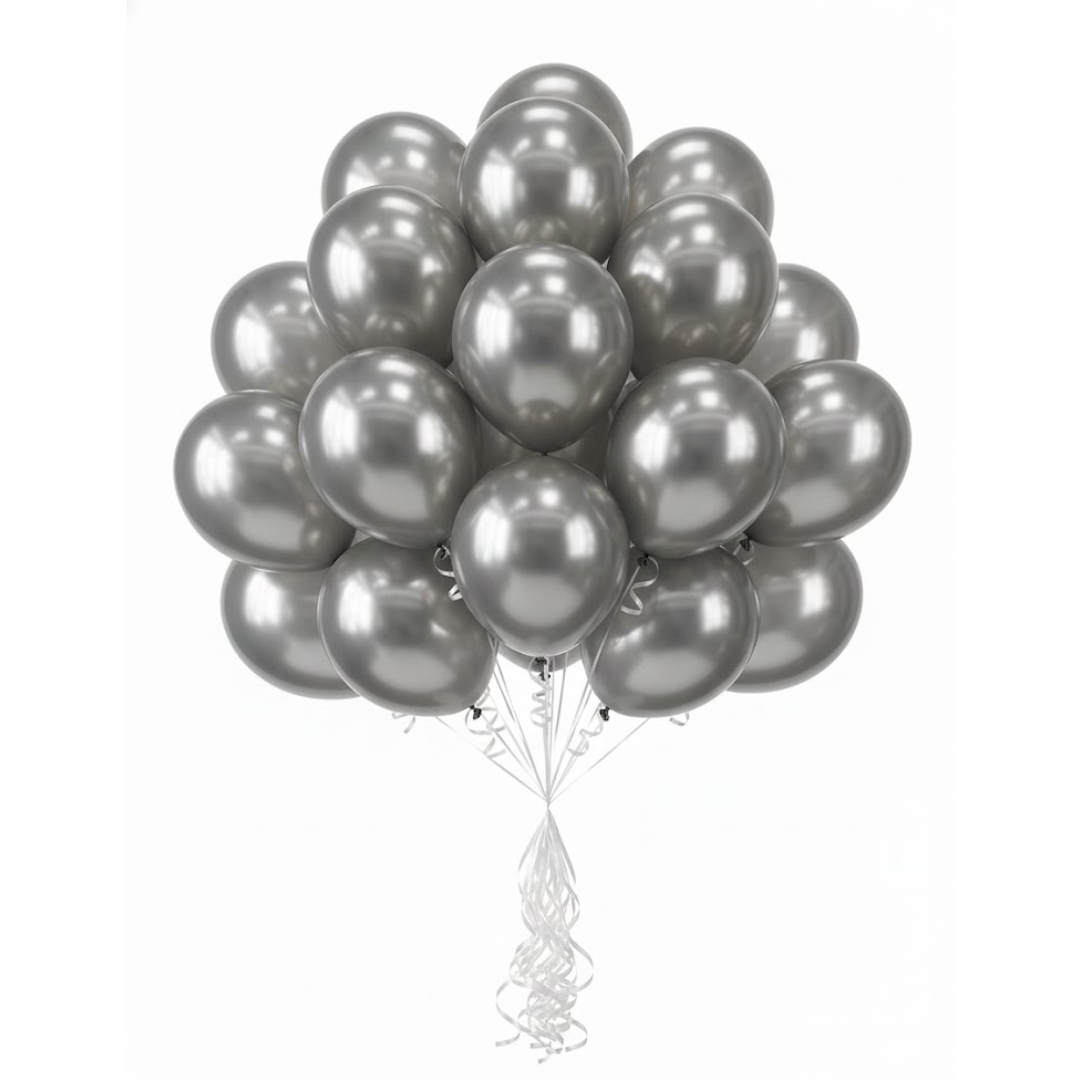 Balloon in a Can Silver Latex Balloons (Pack of 20)