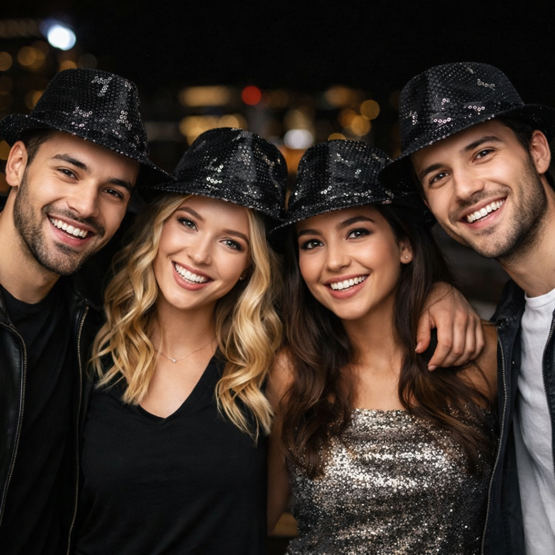 Black Sequin Hat