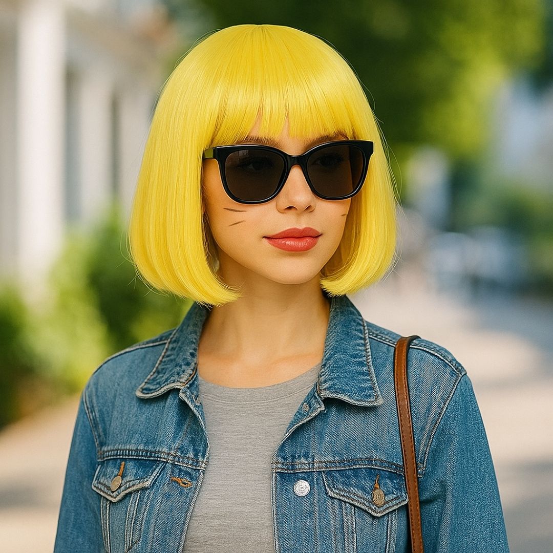 Colored Blunt Cut Wig Gold