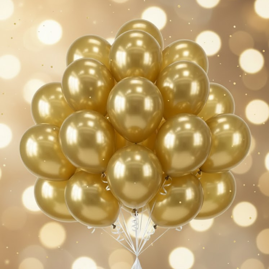 Balloon in a Can Golden Latex Balloons (Pack of 20)