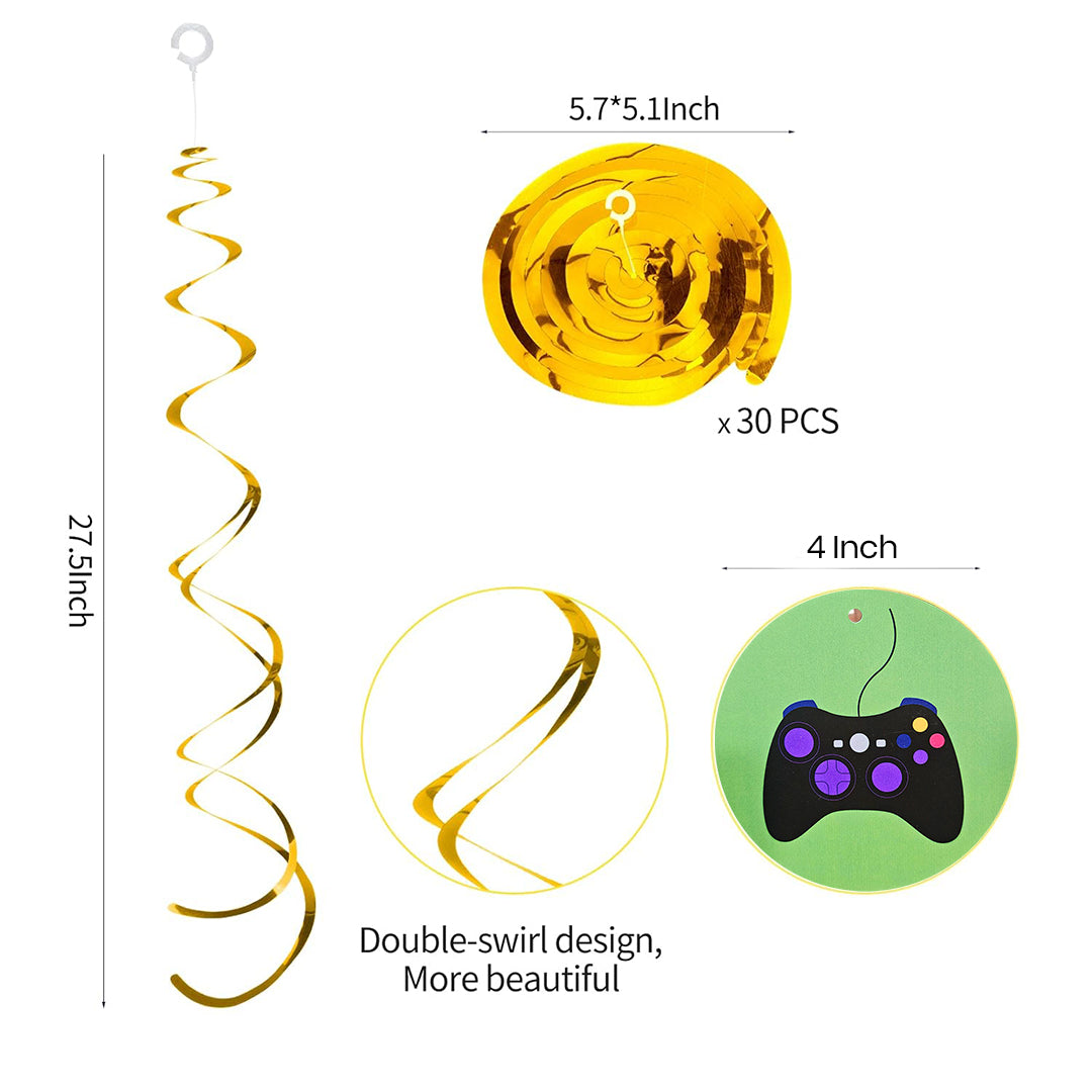 Video Games Theme Swirls for Hanging Decor - 12 PC