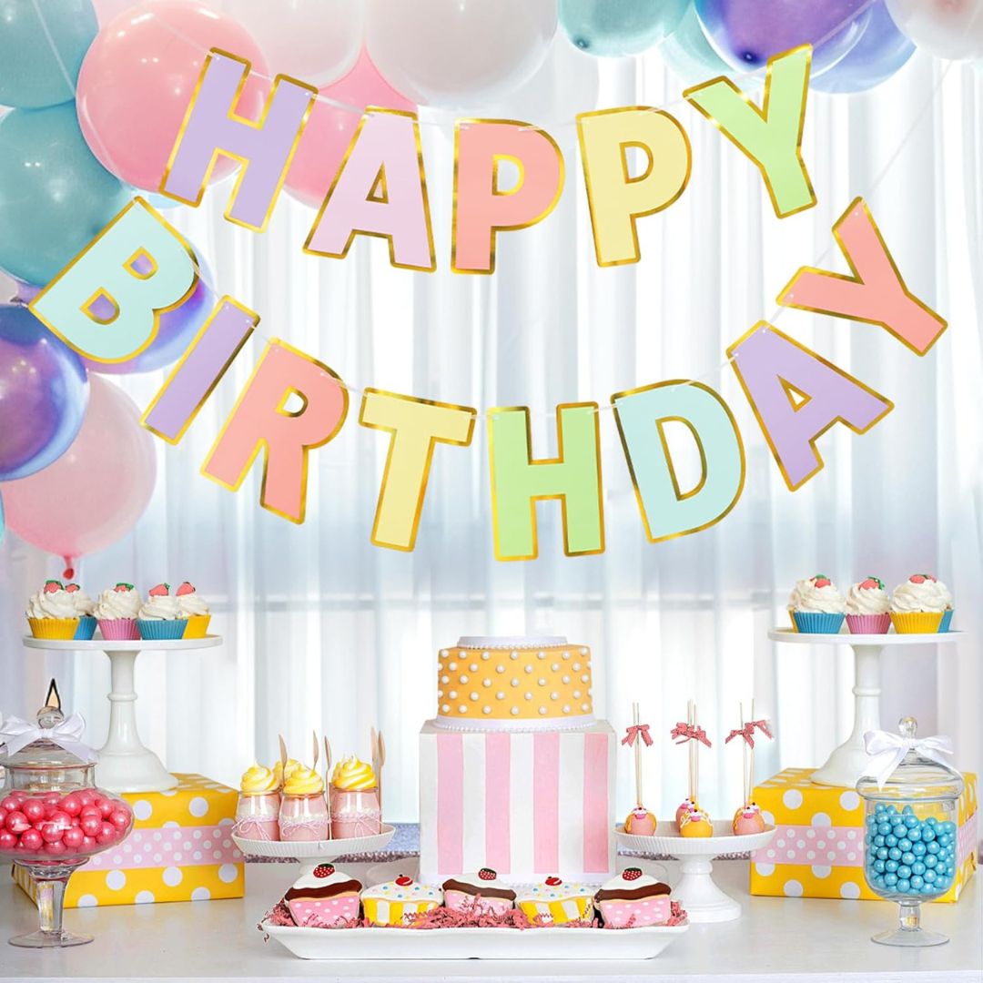HBD Pastel - Macaron Color Banners