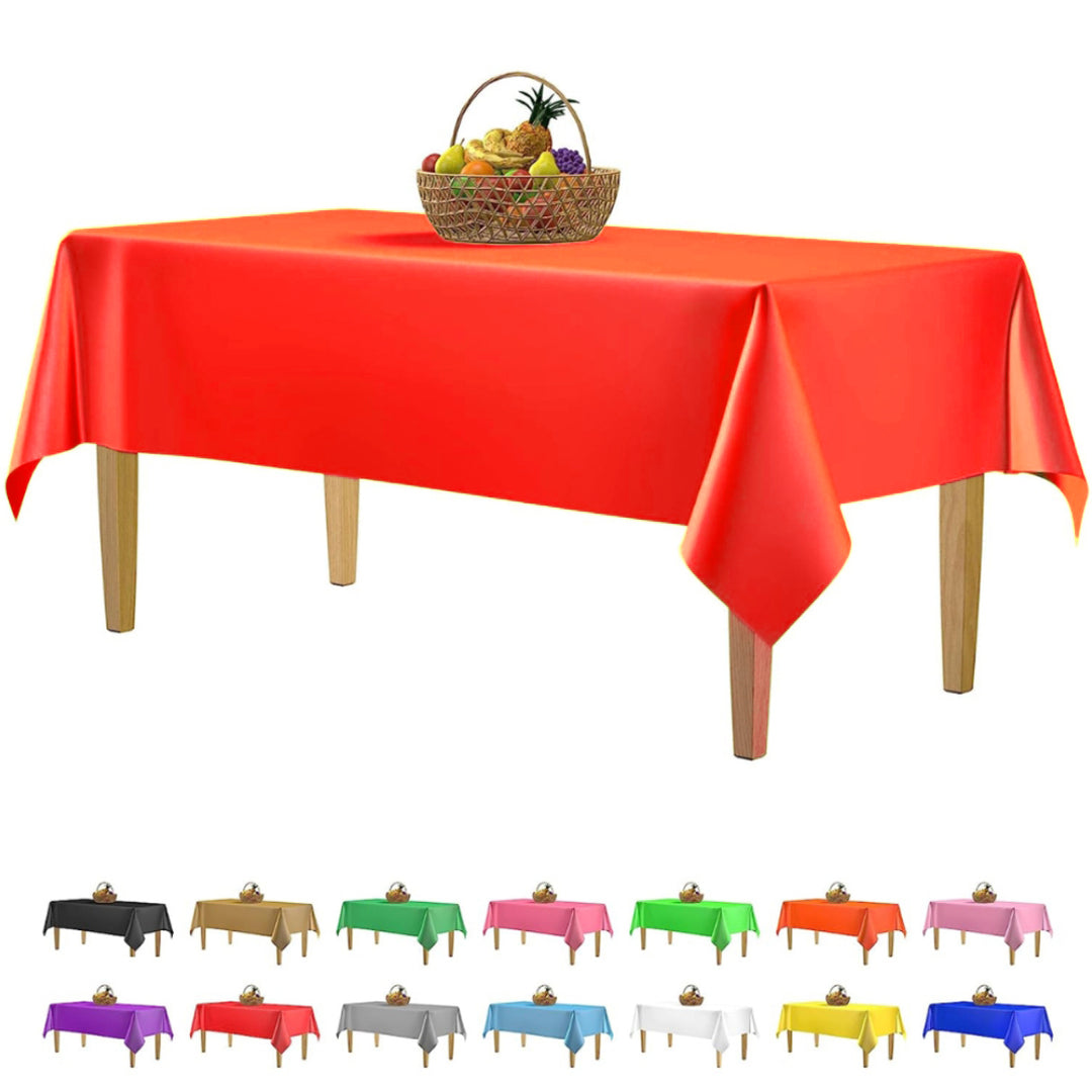 Red Vinyl Table Cover for Party Decor - 54X108 - 1PC